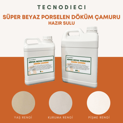 Süper Beyaz Porselen Döküm Çamuru (Sulu)