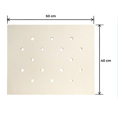 Kordierit Fırın Plakası Delikli 400x500x15mm