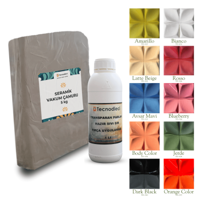 Sır Altı Boya(10'lu) - Seramik Vakum Çamuru - Transparan Sır Seti